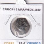 CRE6916 MONEDA ESPAÑA CARLOS II 2 MARAVEDIS 1680