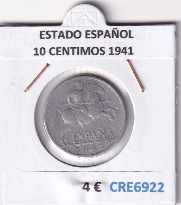 imagen-13-29677.jpg CRE6922 MONEDA ESPAÑA ESTADO ESPAÑOL 10 CENTIMOS 1941 - Imagen 1