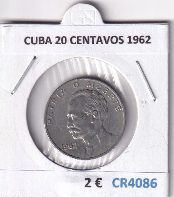 imagen-13-29763.jpg CR4086 MONEDA CUBA 20 CENTAVOS 1962 - Imagen 1