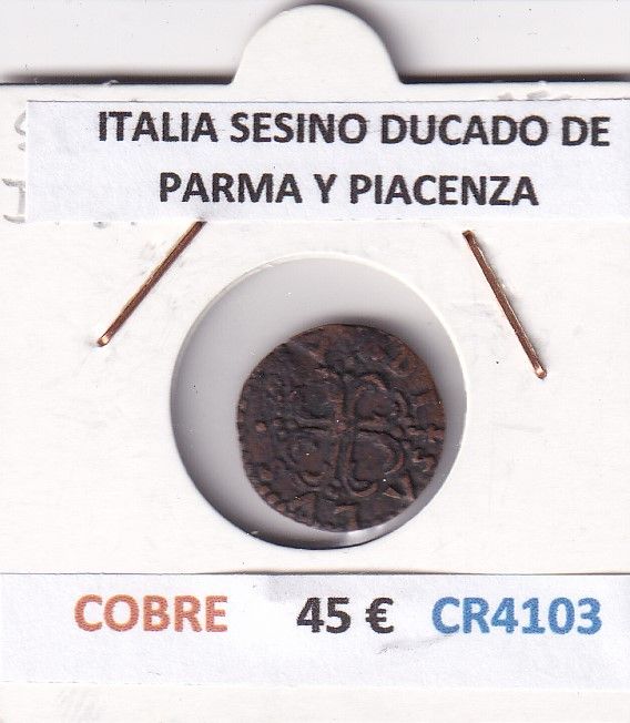 imagen-13-29780.jpg CR4103 MONEDA ITALIA SESINO DUCADO DE PARMA Y PIACENZA COBRE - Imagen 1