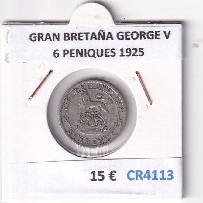 imagen-13-29790.jpg CR4113 MONEDA GRAN BRETAÑA GEORGE V 6 PENIQUES 1925 - Imagen 1