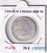 CRE6955 MONEDA ESPAÑA CARLOS IV 2 REALES 1808 TH PLATA