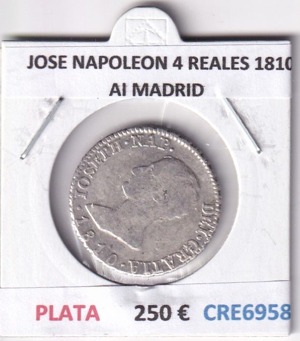 imagen-13-29827.jpg CRE6958 MONEDA ESPAÑA JOSE I 4 REALES 1810 AI MADRID PLATA BO - Imagen 1