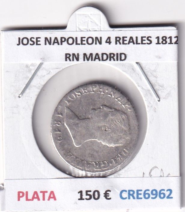 imagen-13-29831.jpg CRE6962 MONEDA ESPAÑA JOSE I 4 REALES 1812 RN MADRID PLATA - Imagen 1
