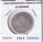CRE6965 MONEDA ESPAÑA JOSE I 4 REALES 1812 AJ MADRID PLATA