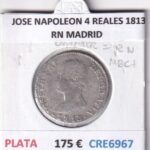 CRE6967 MONEDA ESPAÑA JOSE I 4 REALES 1813 RN MADRID PLATA BO