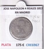 CRE6967 MONEDA ESPAÑA JOSE I 4 REALES 1813 RN MADRID PLATA BO