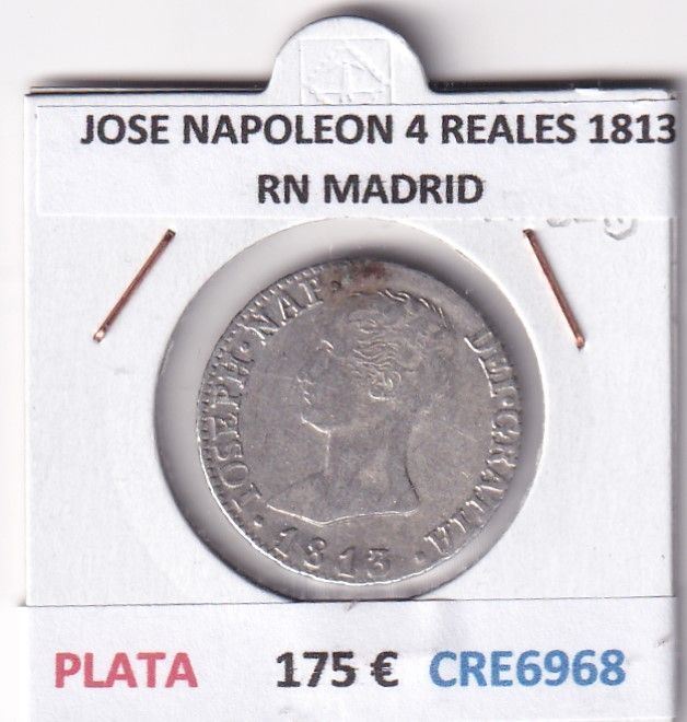 imagen-13-29837.jpg CRE6968 MONEDA ESPAÑA JOSE I 4 REALES 1813 RN MADRID PLATA BO - Imagen 1