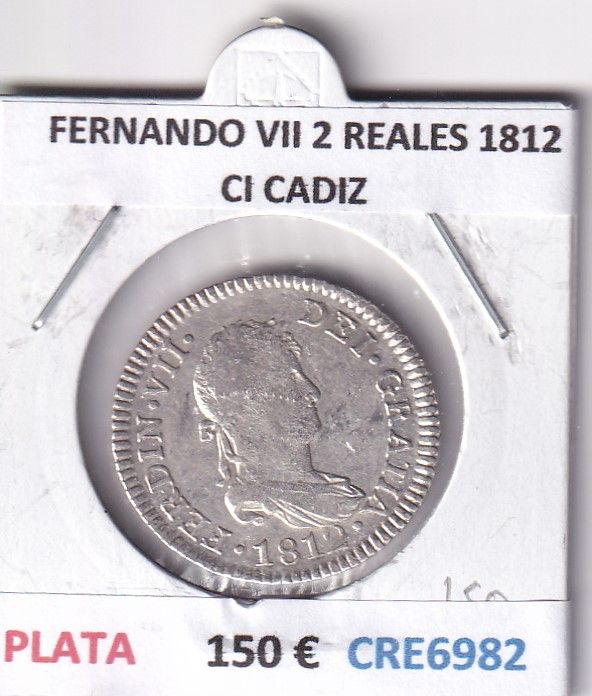 imagen-13-29851.jpg CRE6982 MONEDA ESPAÑA FERNANDO VII 2 REALES 1812 CI CADIZ PLATA - Imagen 1