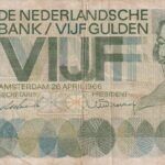 CRBX2054 BILLETE PAISES BAJOS 5 FLORINES 1966 USADO CON ROTURAS