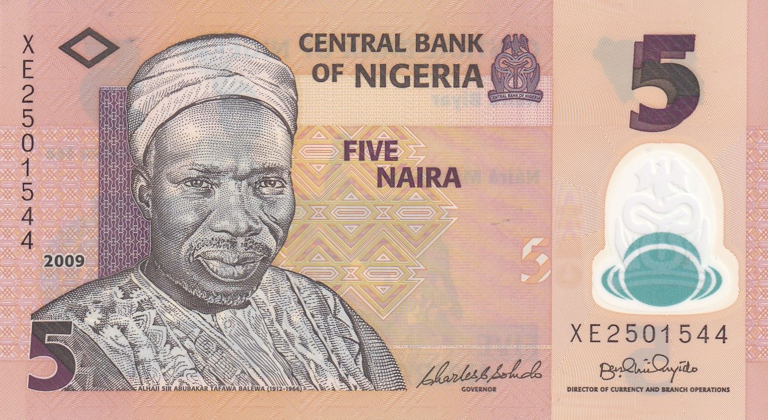 imagen-13-29945.jpg CRBX2124 BILLETE NIGERIA 5 NAIRAS 2009 SIN CIRCULAR - Imagen 1