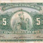 CRBX2142 BILLETE PERU 5 SOLES 1958 USADO