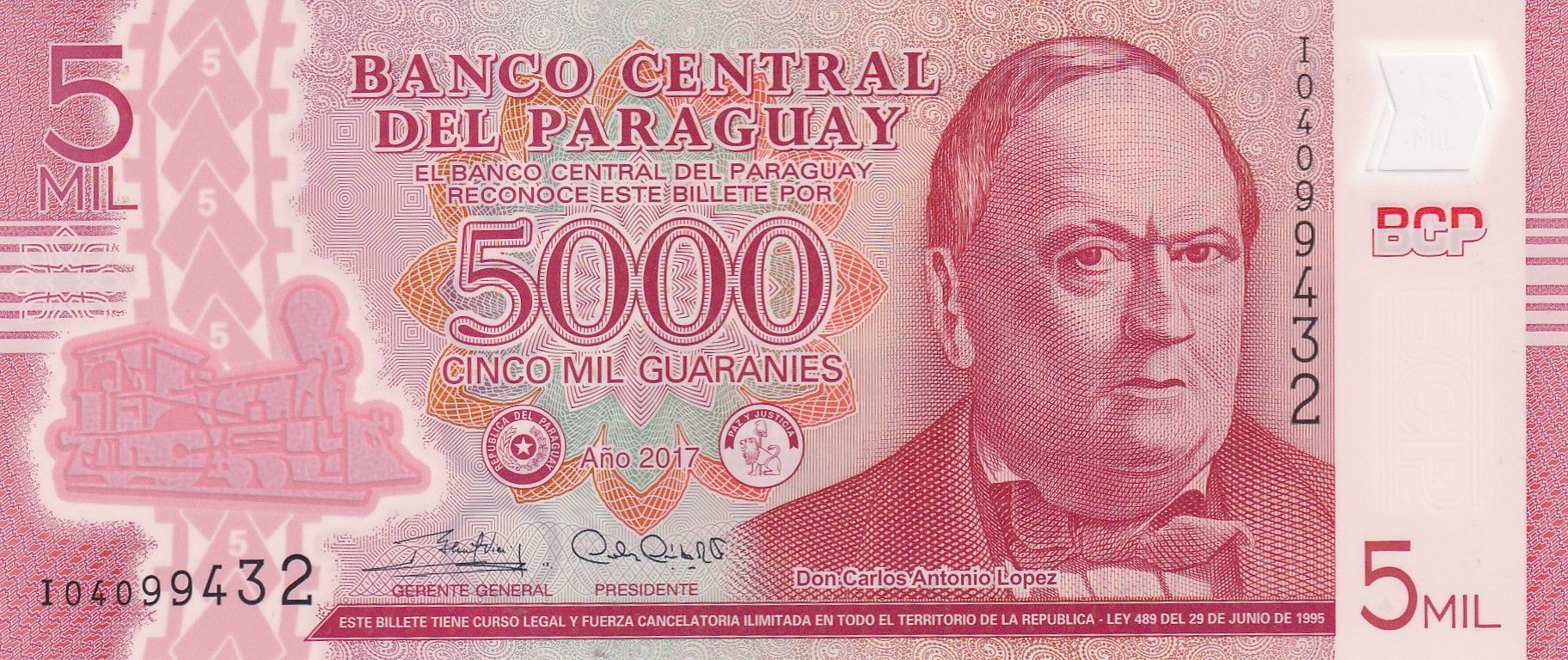 imagen-13-29974.jpg CRBX2153 BILLETE PARAGUAY 5000 GUARANIES SIN CIRCULAR - Imagen 1