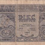 CRBX2164 BILLETE POLONIA 10 ZLOTYCH 1946 USADO CON ROTURA