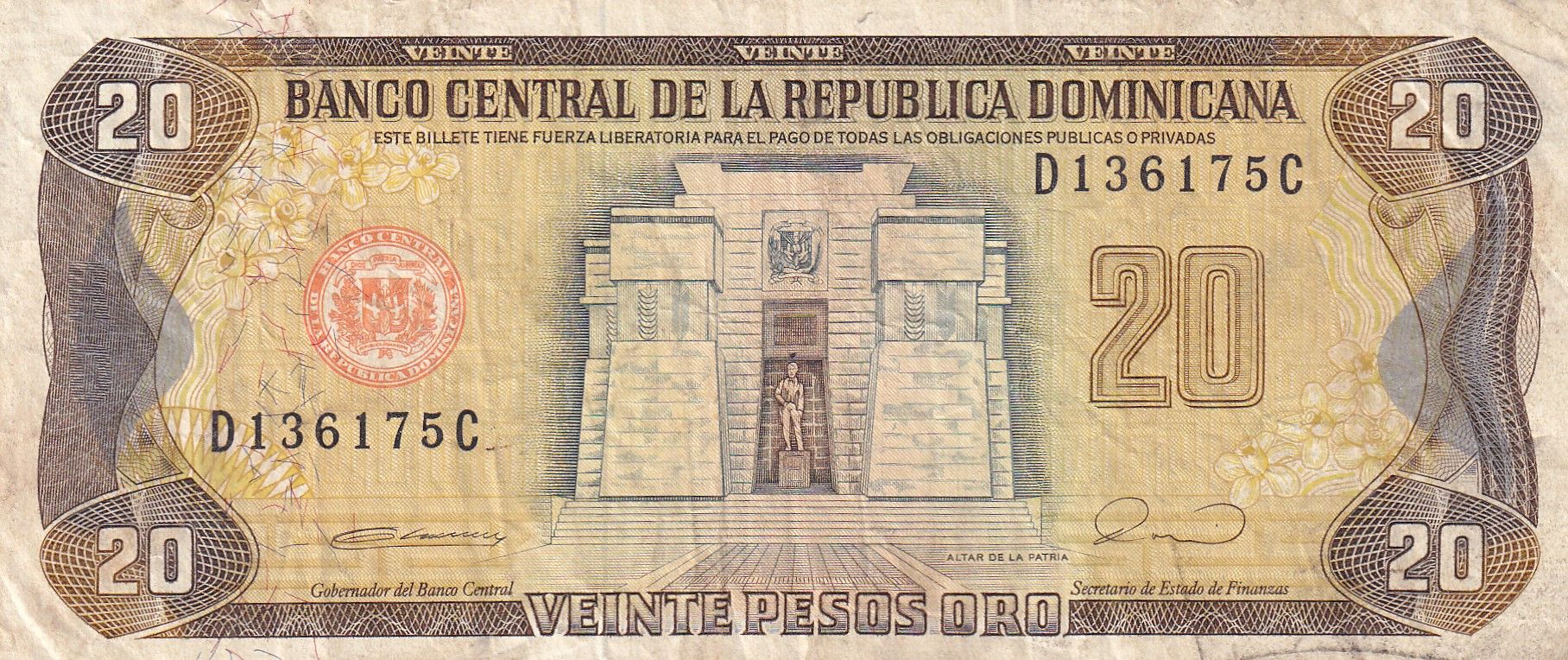 imagen-13-30057.jpg CRBX2221 BILLETE REPUBLICA DOMINICANA 20 PESOS BC - Imagen 1