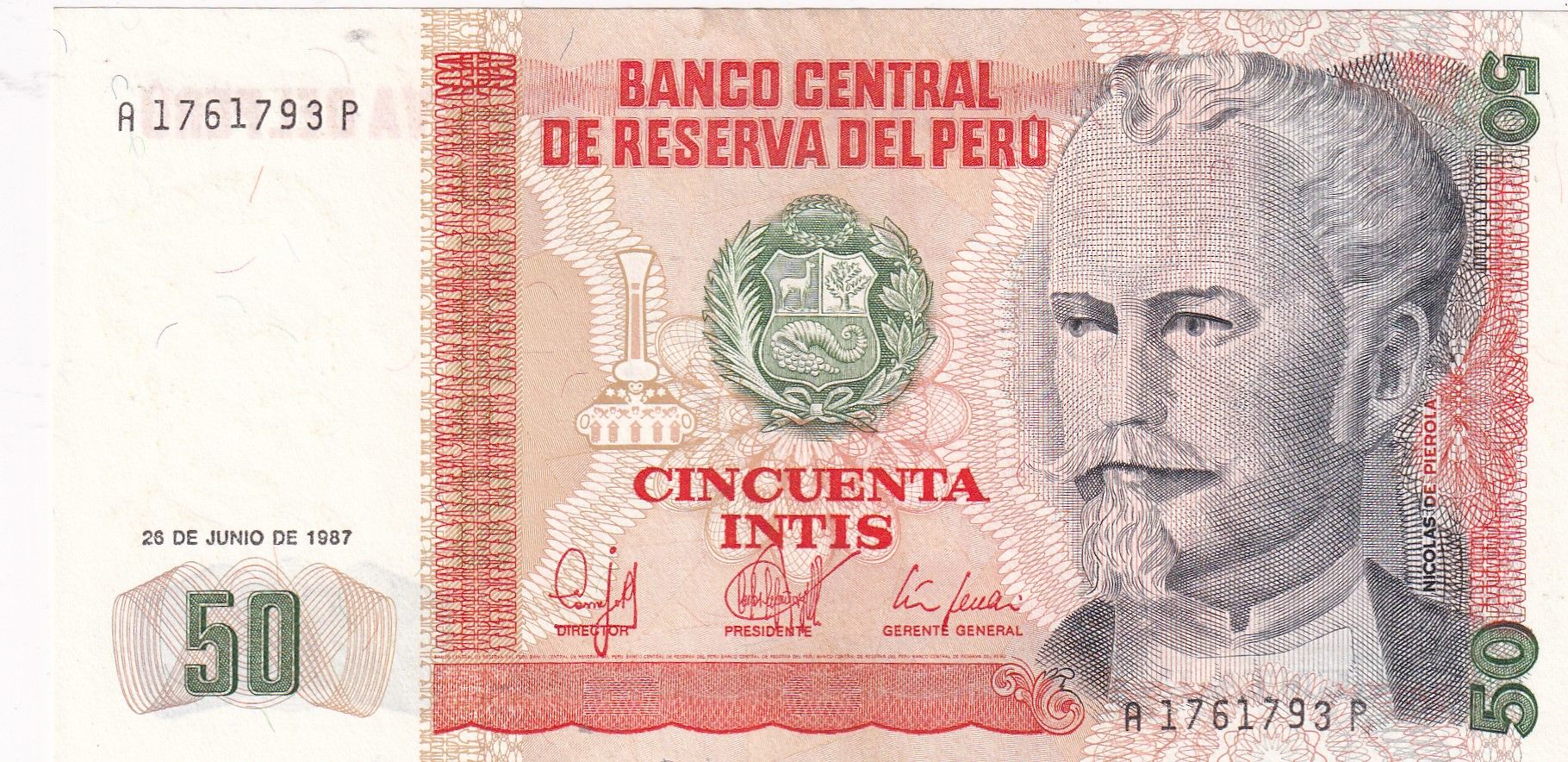 imagen-13-30107.jpg CRBX2271 BILLETE PERU 50 INTIS 1987 SIN CIRCULAR - Imagen 1