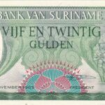 CRBX2298 BILLETE SURINAME 25 GULDEN 1985 SIN CIRCULAR