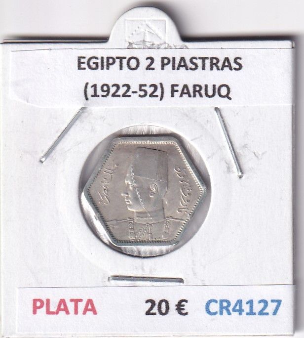 imagen-13-30168.jpg CR4127 MONEDA EGIPTO 2 PIASTRAS (1922-52) FARUQ PLATA - Imagen 1