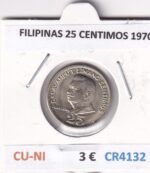 CR4132 MONEDA FILIPINAS 25 CENTIMOS 1970 CU-NI