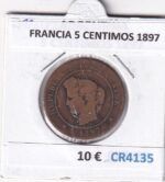 CR4135 MONEDA FRANCIA 5 CENTIMOS 1897