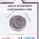 CR4136 MONEDA GRECIA 20 CENTIMOS CONSTANTINO II 1966 CU-NI