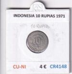 CR4148 MONEDA INDONESIA 10 RUPIAS 1971 CU-NI