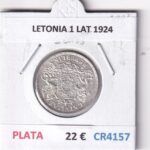CR4157 MONEDA LETONIA 1 LATI 1924 PLATA