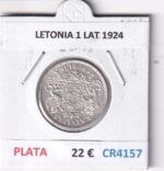 CR4157 MONEDA LETONIA 1 LATI 1924 PLATA