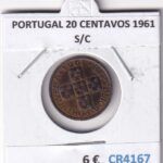 CR4167 MONEDA PORTUGAL 20 CENTAVOS 1961 S/C