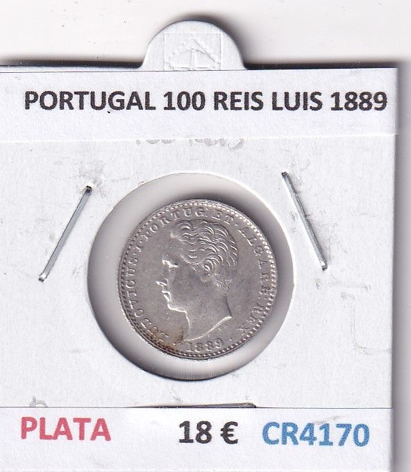 imagen-13-30211.jpg CR4170 MONEDA PORTUGAL 100 REIS LUIS 1889 PLATA - Imagen 1