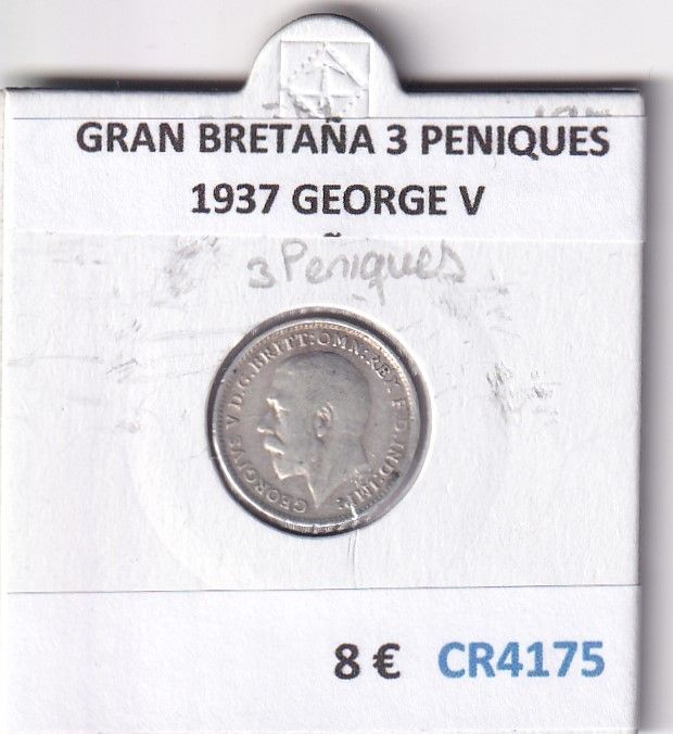 imagen-13-30216.jpg CR4175 MONEDA GRAN BRETAÑA 3 PENIQUES 1937 GEORGE V - Imagen 1