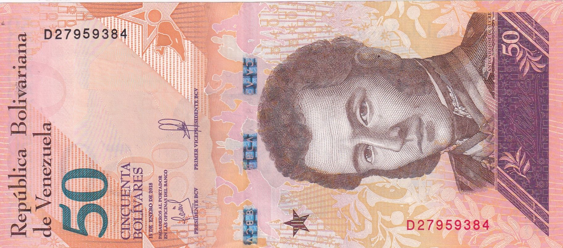 imagen-13-30272.jpg CRBX2373 BILLETE VENEZUELA 50 BOLIVARES 2018 SIN CIRCULAR - Imagen 1