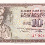 CRBX2399 BILLETE YUGOSLAVIA 10 DINARAS 1968 SIN CIRCULAR