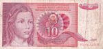 CRBX2400 BILLETE YUGOSLAVIA 10 DINARAS 1990 USADO