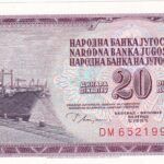 CRBX2401 BILLETE YUGOSLAVIA 20 DINARAS 1978 SIN CIRCULAR