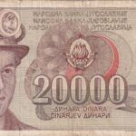 CRBX2420 BILLETE YUGOSLAVIA 20000 DINARAS 1987 USADO