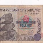 CRBX2441 BILLETE ZIMBABWE 100 DÓLARES 1995 USADO
