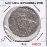 H0305 MONEDA AUSTRALIA 50 PENIQUES 1978