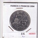 H0363 MONEDA FRANCIA 5 FRANCOS 1994