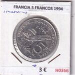 H0366 MONEDA FRANCIA 5 FRANCOS 1994
