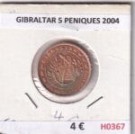H0367 MONEDA GIBRALTAR 5 PENIQUES 2004