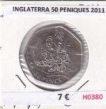 H0380 MONEDA INGLATERRA 50 PENIQUES 2011