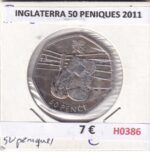 H0386 MONEDA INGLATERRA 50 PENIQUES 2011
