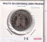 H0390 MONEDA MALTA 50 CENTIMOS 2004 PRUEBA