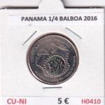 H0410 MONEDA PANAMA 1/4 BALBOA 2016 CU-NI