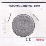 H0440 MONEDA POLONIA 1 ZLOTYCH 1949