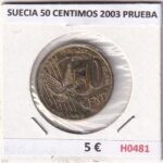 H0481 MONEDA SUECIA 50 CENTIMOS 2003 PRUEBA
