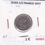 H0482 MONEDA SUIZA 1/2 FRANCO 1977
