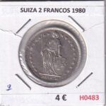 H0483 MONEDA SUIZA 2 FRANCOS 1980