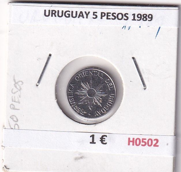 imagen-13-30612.jpg H0502 MONEDA URUGUAY 5 PESOS 1989 - Imagen 1